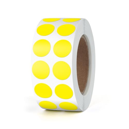 Round Runde Aufkleber 13mm Gelb Selbstklebend Rolle Kleine Klebepunkte Etiketten Farbkodierung Kreise Sticker Wetterfest 2000 Stück von Meitaat