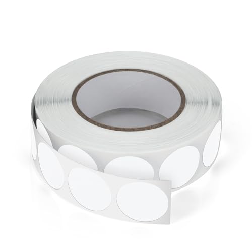 Runde Aufkleber 19mm Weiß Selbstklebend Rolle Kleine Klebepunkte Etiketten Farbkodierung Kreise Sticker Wetterfest 1000 Stück von Meitaat