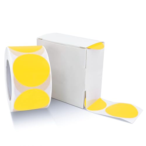Runde Aufkleber 25mm Gelb Selbstklebend Rolle kleine Klebepunkte Etiketten Farbkodierung kreise Sticker Ablösbare Wetterfest Mit Spenderbox 500 Stück von Meitaat