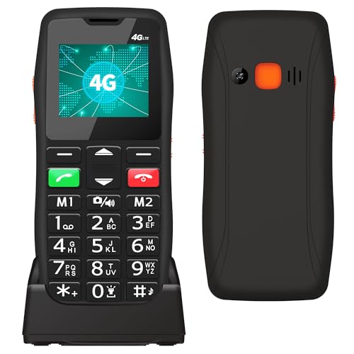 Melefon 4G Senior-Handys, SIM frei freigeschaltet, große Taste, SOS-Taste, FM-Radio, USB Typ C, Ladestation, Mobiltelefon für ältere Menschen Melefon 4G Senior-Handys, SIM frei freigeschaltet, große Taste, SOS-Taste, FM-Radio, USB Typ C, Ladestation, Mobiltelefon für ältere Menschen von Melefon