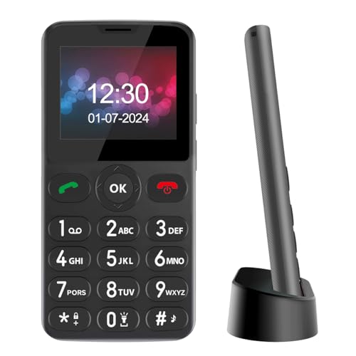 Melefon Seniorenhandy mit großen Tasten,2.2 Zoll Farbdisplay,einfach zu bedienen,Ohne Vertrag Handy für Senioren | SOS-Taste | FM Radio | Torch |1000mAh Batterie mit Ladestation (Schwarz) von Melefon