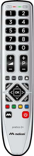 MELICONI Gumbody Pratico 2+ | Universalfernbedienung 2 in 1 für TV und Decoder mit sturzsicherem Gummikörper, mit großen und gut sichtbaren Tasten, einfach zu bedienen, ideal für Senioren. MELICONI Gumbody Pratico 2+ | Universalfernbedienung 2 in 1 für TV und Decoder mit sturzsicherem Gummikörper, mit großen und gut sichtbaren Tasten, einfach zu bedienen, ideal für Senioren. von Meliconi