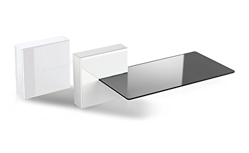 Meliconi 480522 Ghost Cubes Shelf White Stapelbare Kabelkanal mit Regalen aus Glas weiß von Meliconi