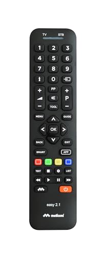Meliconi Easy 2.1 Universal 2-in-1 Fernbedienung, ersetzt und kombiniert die Fernbedienungen von 1 TV und 1 Decoder, volles Tastenfeld, spezielle Tasten für Smart TV. von Meliconi