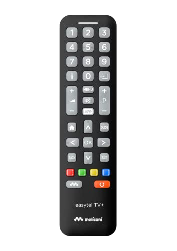 Meliconi Easytel TV+ Universalfernbedienung für TV und Smart-TV, Direkter Zugriff auf HOME und Netflix, Kindermodus, Einfache Programmierung von Meliconi