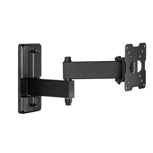 Meliconi FLATSTYLE FDR100, Doppelt Drehbare TV-Wandhalterung, Flachbildschirmhalterung von 14" bis 25", VESA-Halterung 50-75-100, Tragfähigkeit: 25 Kg, Made in Italy, Schwarz von Meliconi