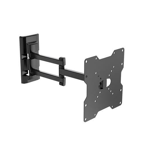 Meliconi FLATSTYLE FDR200, Doppelt Drehbare TV-Wandhalterung, Flachbildschirmhalterung von 26" bis 45", VESA 50-75-100-200, Tragfähigkeit: 25 Kg, Made in Italy, Schwarz von Meliconi