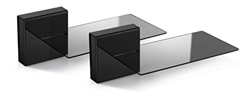 Meliconi Ghost Cube Soundbar Schwarz, Kabelabdeckung mit Glasablage für Soundbar von Meliconi