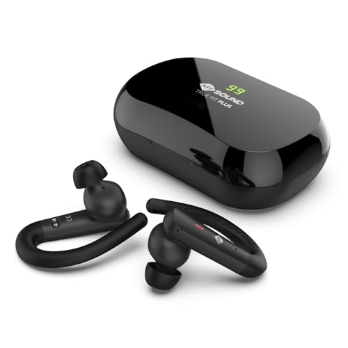 Meliconi MYSOUND True FIT Plus - True Wireless Bluetooth 5.3 Ohrhörer Schwarz, Ideal für den Sport, Touch-Steuerung, Ladeetui mit LED, 32 Stunden Akkulaufzeit von Meliconi
