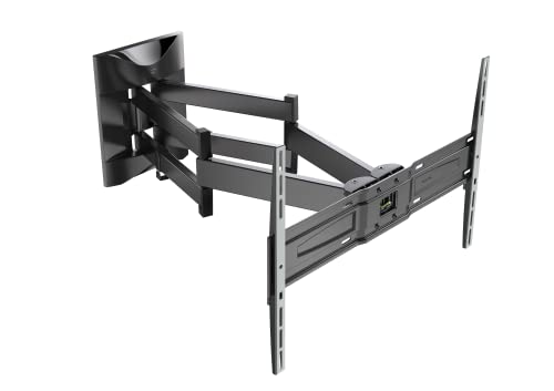 Meliconi SPACE SYSTEM DUALMOTION 600, TV-Wandhalterung mit Doppelarm und -rotation, Wandhalterung für Flachbildschirme von 32" bis 85", VESA Halterung 300-400-600x400, Belastbarkeit bis 55Kg, Schwarz von Meliconi