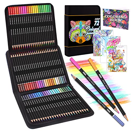 Melifluo 72 Buntstifte Set, Buntstifte 1 Malbuch,Tragbarer Premium-Reißverschlusstasche. Bundstifteset Perfekt für Erwachsene und Künstler zum Skizzieren, Schattieren und Kritzeln Melifluo 72 Buntstifte Set, Buntstifte 1 Malbuch,Tragbarer Premium-Reißverschlusstasche. Bundstifteset Perfekt für Erwachsene und Künstler zum Skizzieren, Schattieren und Kritzeln von Melifluo