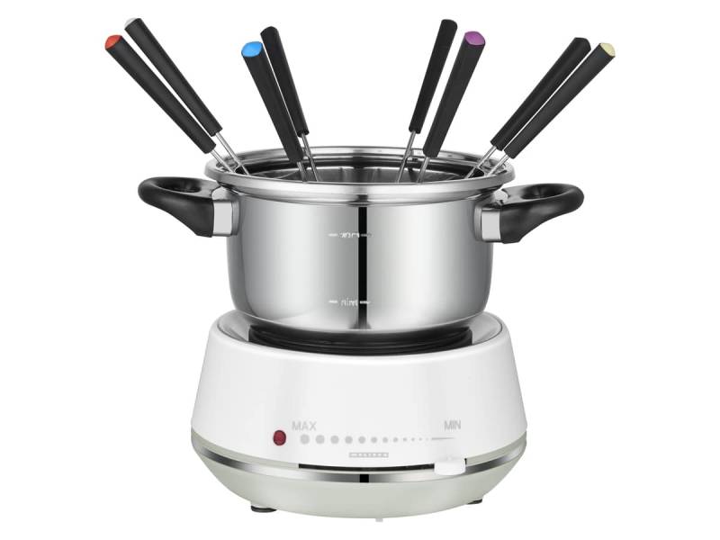 MELISSA Fondue-Set 16310230, 1200 W, 2 L, 8 Fonduegabel, Edelstahl, weiß von Melissa