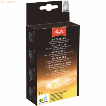 Melitta Entkalker für Kaffeevollautomaten Zitronensäure VE=2x40g Melitta Entkalker für Kaffeevollautomaten Zitronensäure VE=2x40g von Melitta