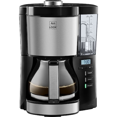 Melitta Look Timer 1025-18 Kaffeemaschine Schwarz/Edelstahl 10 Tassen von Melitta