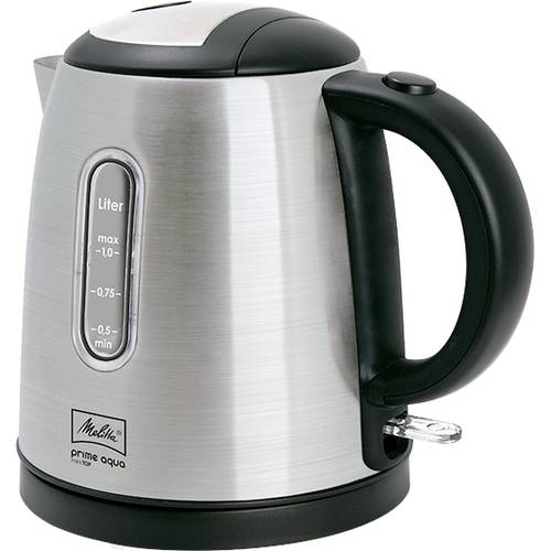 Melitta Prime Aqua Mini Top Wasserkocher schnurlos, BPA-frei, Überhitzungsschutz Silber von Melitta