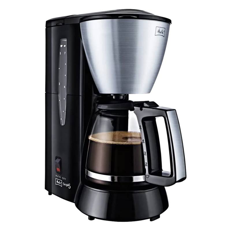 Melitta Single 5 M 720 BK SST schwarz-Edelstahl | Kaffeemaschine | 5 Tassen Kapazit?t | 650 Watt | Tropf-Stopp | Herausnehmbarer Filtereinsatz von Melitta