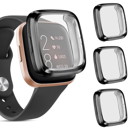 3 Stück Displayschutzfolie für Fitbit Versa 2, TPU Allround-Schutzhülle, robuste Stoßstange, Zubehör von Meliya