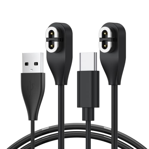 Meliya 2 Stück, kompatibel mit Shokz Ladekabel, USB- und USB-C-Magnetladekabel für Aftershokz Aeropex AS800, Shokz Openrun Pro, OpenRun, OpenRun Mini, OpenComm Knochenleitungs-Kopfhörer (60 cm x 2) von Meliya
