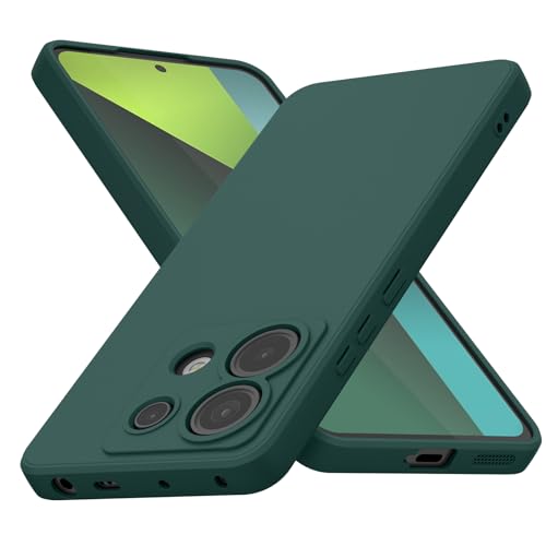 Meliya Hülle für Xiaomi Redmi Note 13 Pro 5G / Poco X6 5G, Silikon Schutzhülle, Dunkel Grün, Minimalistisch, Einfarbig, Stoßstange Formfaktor von Meliya