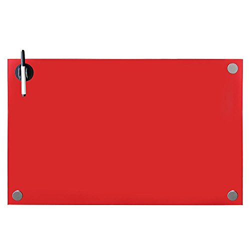 Melko Glasmagnettafel, Whiteboard, Glasboard, Magnetwand, Pinnwand, 100 x 60 x 0,4 cm, Rot von Melko