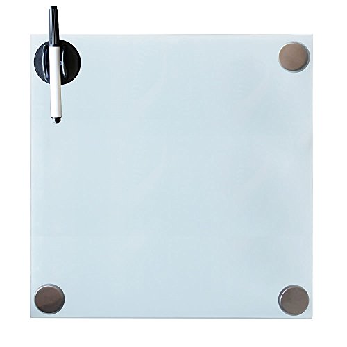 Melko Glasmagnettafel, Whiteboard, Glasboard, Magnetwand, Pinnwand, 45 x 45 x 0,4 cm, Weiß von Melko