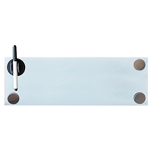 Melko Glasmagnettafel, Whiteboard, Glasboard, Magnetwand, Pinnwand, 60 x 20 x 0,4 cm, Weiß von Melko