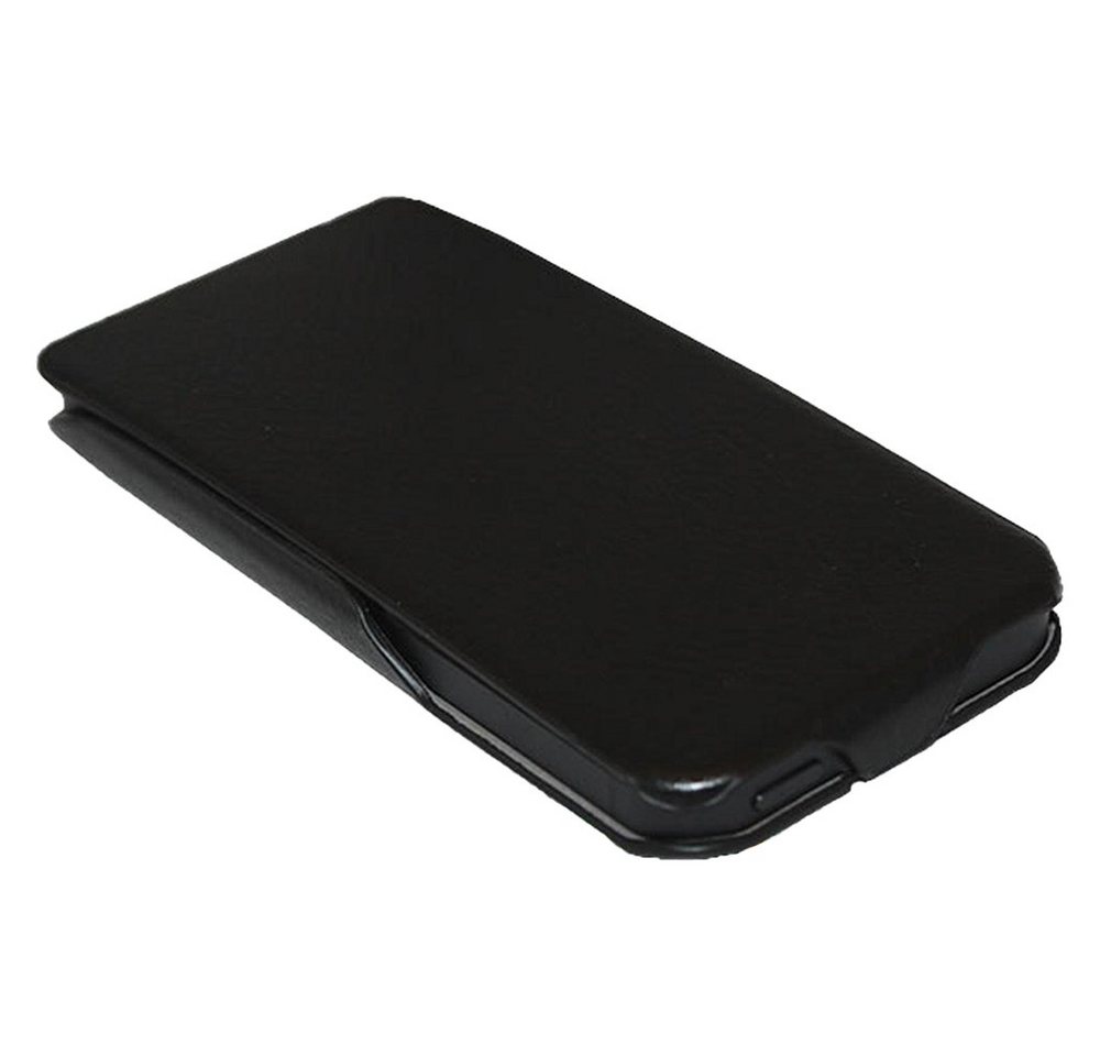 Melko Handyhülle Handycover Schutzhülle für das iPhone 5 in Schwarz Aufklappbar Handytasche Etui Displayschutz 10,2 cm (4 Zoll), Für iPhone 5 von Melko