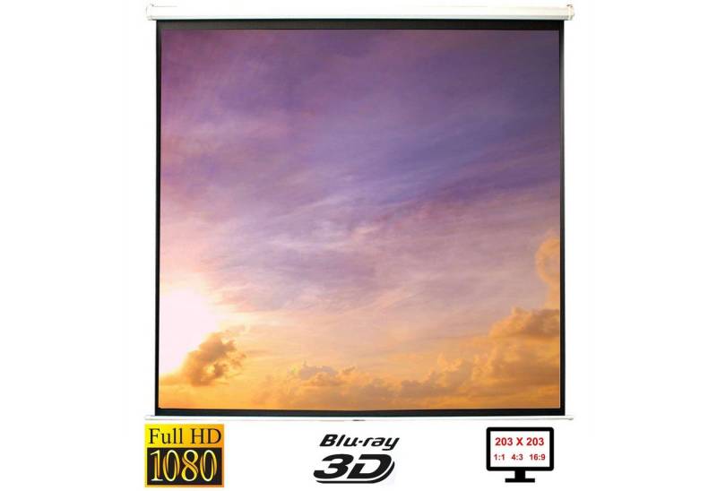 Melko Heimkino Beamerleinwand 110" Beamer Projektor Leinwand HDTV 16:9 4:3 Rolloleinwand (3-Schicht Gewebetuch) von Melko