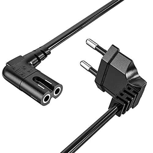 0.75M Euro Netzkabel C7 90Grad Kabel für Samsung Schwarz, Mellbree TV Netzkabel mit C7 Eurostecker Anschlusskabel C7 für PS4, PS5, LG Philips Sony Panasonic TV, Blu-Ray, Radio, PC, Monitor, Drucker von Mellbree