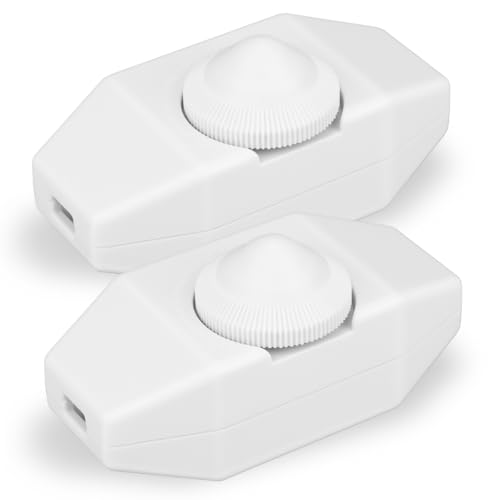 LED Dimmer，schnurdimmer für led lampen 230v（Dimmbare LED） 1-60 Watt, Sichere, leise, stabile und zuverlässige Dimmer(2, weiß) von Mellbree