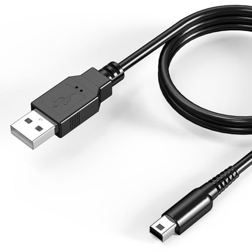 Mellbree Ladekabel für Nintendo 3DS, kompatibel mit Nintendo 3DS XL/2DS/2DS XL/DS/DSI/DS XL und anderen Modellen, USB A 2.0 Ladekabel, 1A, schwarz, 3,9 Fuß (1,2 Meter), 1 Stück von Mellbree