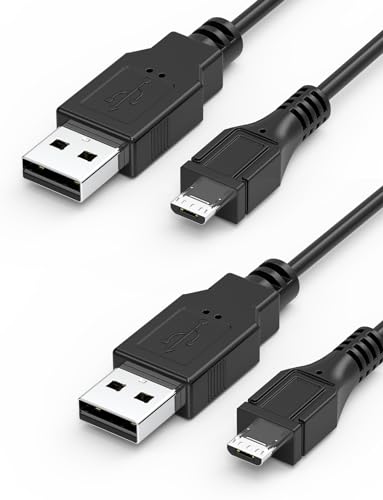 Mellbree Kabel für PS4, 1,5M 2 Stück Controllerkabeln für Playstation 4 Micro USB Ladekabel Kompatibel mit Playstation 4, PS4 Slim, PS4 Pro Schwarz von Mellbree