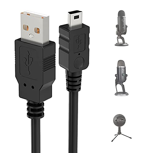 Mellbree Mini USB Mic Cable for Blue Yeti, 3M Yeti Microphone USB Cable USB A Male to Mini 5pin Data Transfer Cable Cord for Blue Yeti USB Microphone, Blue Snowball iCE USB Mic von Mellbree