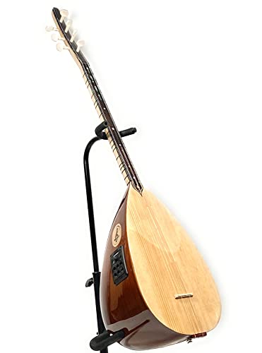 Melody Saz Baglama Profesyonel maun kisa kol mit Tasche Fishman Equalizer Stimmgerät, Braun von Melody