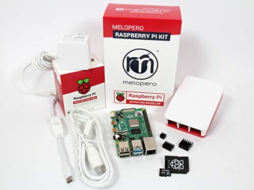 Melopero Raspberry Pi 4 Computer Official Premium KIT (2GB RAM, White) von Melopero