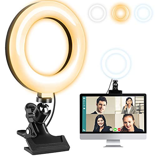 Ringlicht, 6'' Videokonferenz Beleuchtung Licht, Videokonferenz-Beleuchtungsset Zoom Licht, Webcam Licht, Ringlampe mit Clip für Videokonferenzen Video Calls Live-Stream Computer Laptop von Melusen