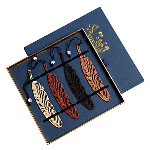 Lesezeichen - Holz - Handarbeit Schnitzen Natürlichen Holz - Lesezeichen - Satz von 4 Lesezeichen (Einschließlich Box) von Melyaxu