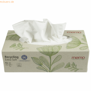 memo Taschentücher Recycling Extra Soft H3458 4-lagig 100 Stück memo Taschentücher Recycling Extra Soft H3458 4-lagig 100 Stück von Memo