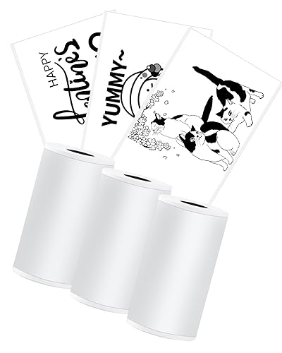 Memolife T02 Drucker Aufkleberpapier - Weißes M02L M02X Papier - Gültigkeitsdauer:2 Jahre, Memolife M02L Papier kompatibel mit Phomemo Memoqueen Memoking T02 Papier - 3 Rollen & 2in*11.5ft/Roll von Memolife