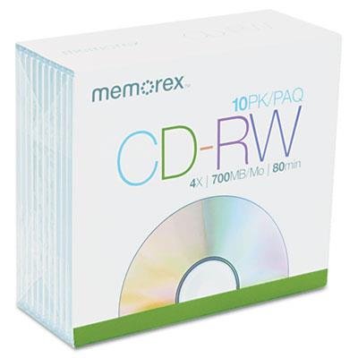 10 Pack CD-RW Media 700 MB 80 Minutes with Slim Jewel Cases 10 Pack CD-RW Media 700 MB 80 Minutes with Slim Jewel Cases von Memorex