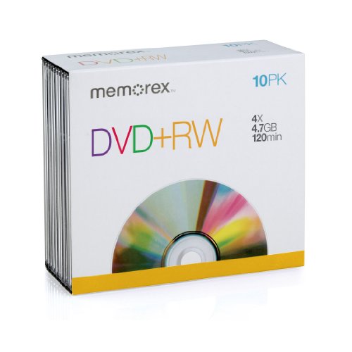 Imation 4X DVD+RW mit Slimline Jewel Case 10er Pack von Memorex