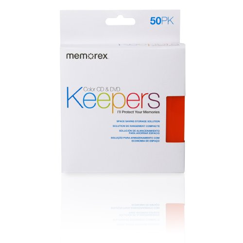 MEMOREX CD/DVD PLASTIC KEEPERS 5 COLORSx10pcs 50 PACK von Memorex