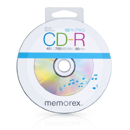 Memorex 99055 40 x 700 MB 80 Min Musik CD-R Discs, 10 Stück von Memorex