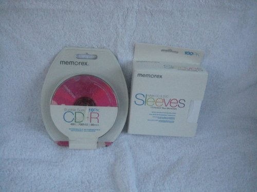 Memorex Ärmel CD/DVD Weiß 100 per-pk (1 Pack) & Memorex CD-R von Memorex