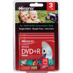 Memorex Double Layer mini DVD+R 3er Pack 2,6GB DVD+R DL 3 Stück von Memorex