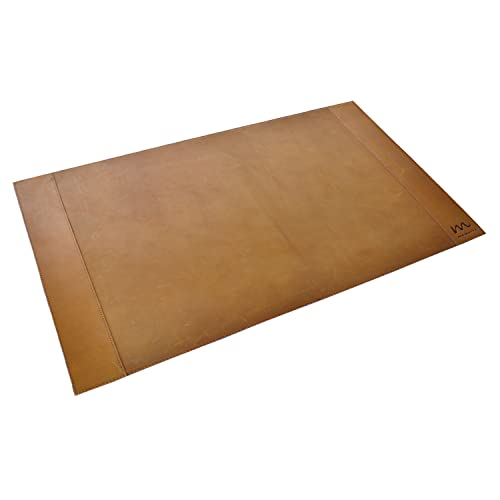 Memoria Schreibunterlage aus echtem Leder in Cognac-Braun | Schreibtischunterlage 65 cm x 45 cm für Schreibtisch von Memoria