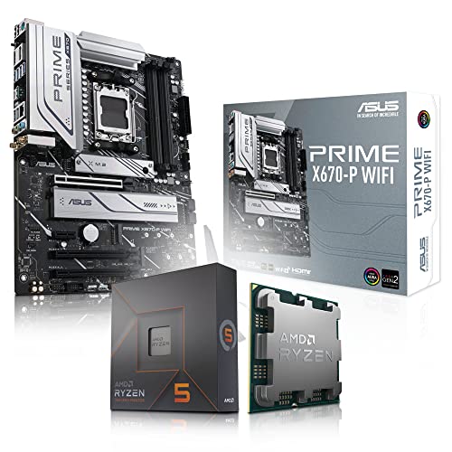 Aufrüst-Kit Bundle AMD Ryzen 5 8500G 6X 3.5 GHz Prozessor, ASUS Prime X670-P WiFi Mainboard (Komplett fertig zusammengebaut inkl. Bios Update und Funktionskontrolle) von Memory PC
