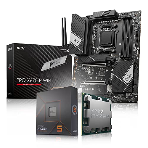 Aufrüst-Kit Bundle AMD Ryzen 5 8600G 6X 5.0 GHz Prozessor, MSI Pro X670-P WiFi Mainboard (Komplett fertig zusammengebaut inkl. Bios Update und Funktionskontrolle) von Memory PC