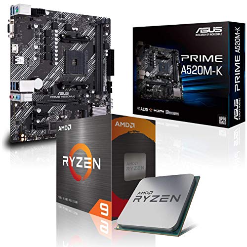 Aufrüst-Kit Bundle AMD Ryzen 9 5950X 16x 3.4 GHz Prozessor, A520M-K Mainboard (Komplett fertig zusammengebaut inkl. Bios Update und Funktionskontrolle) von Memory PC