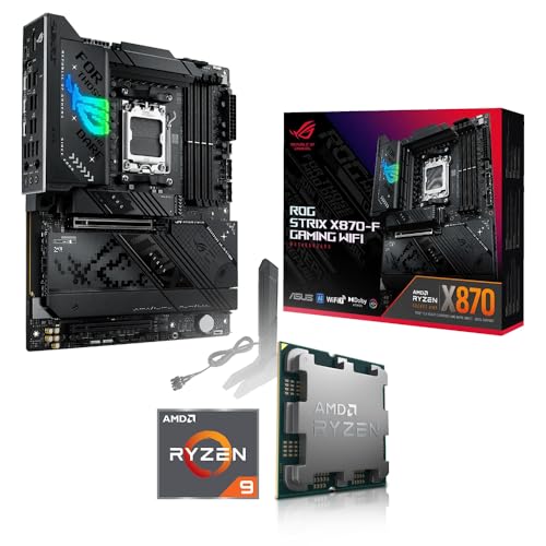 Aufrüst-Kit Bundle Ryzen 9 9900X 12x 4.4 GHz Prozessor, ASUS ROG Strix X870-F Gaming WiFi Mainboard, be Quiet! Dark Rock 4 (Komplett fertig zusammengebaut inkl. Bios Update und Funktionskontrolle) von Memory PC